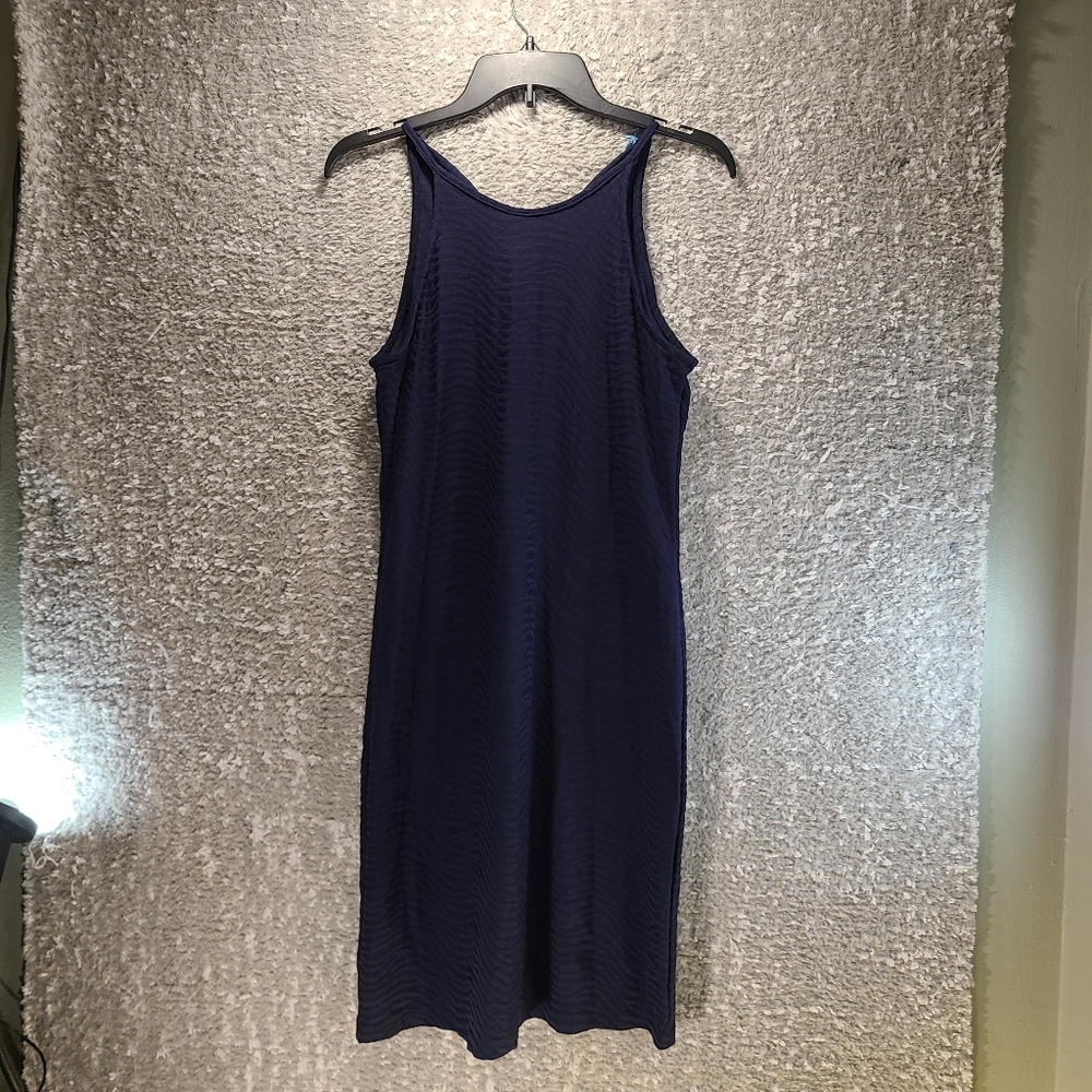 J McLaughlin Women's Halter Dress Size XS Navy Blue Catalina Cloth Nylon